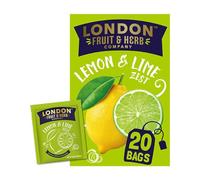 London Fruit & Herb Lemon & Lime Zest Tea, Caffeine-Free, 20 Teabags - Refreshing Citrus Blend, Naturally Flavored (Pack of 6)