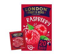 London Fruit & Herb Raspberry Rendezvous Tea, Caffeine-Free Fruit Infusion, 20 Teabags - Bold Raspberry Flavor, Fruit-Infused Blend (Pack of 6)