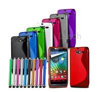 London Gadget Store Compatible with Microsoft Lumia 650 - S Line Gel Rubber TPU Slim Skin Case Cover & Big Stylus in Purple
