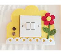 London Golden Swan Flower Light Switch Wall Stickers, Premium Quality Felt Material, Yellow & Red Unique On Amazon! Kids Children Girls Room Nursery Decor In 2 To 3 Working Days! (Red Flower)
