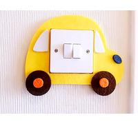 London Golden Swan Super Cute 3D Toy Car Light Switch Wall Sticker, Premium Quality Thick Felt Material, Unique On Amazon! Children Boys Girls Bedroom Nursery Room Decor! (Yellow)