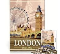 London Great Britain City 1000 Pieces Jigsaws Adults Puzzles Gifts Anxiety Relief Snug Connection Fun Hobby Wall Display (38x26cm)