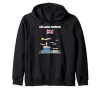 London Heathrow airport LHR airport nerd London souvenir Zip Hoodie