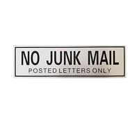London Heritage Metal No Junk Mail Sign Sticker Self Adhesive Door Wall Unwanted mail Letter Box for Office, Home
