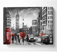 London Iconic London Streets Canvas Print Wall Art - Canvas Art Small 14 x 20 Inches