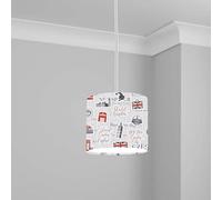 London Iconic Red and White Pattern Ceiling Lampshade Lightshade for Room - Multiple Sizes
