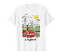 London Icons British Landmarks England Souvenir Value Graphic T-Shirt