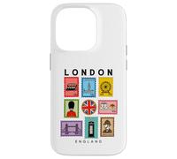 London Icons Collage British Culture Art Stamps Souvenir Case for iPhone 14 Pro