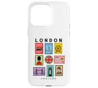 London Icons Collage British Culture Art Stamps Souvenir Case for iPhone 15 Pro Max