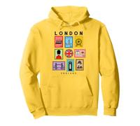 London Icons Collage British Culture Art Stamps Souvenir Pullover Hoodie