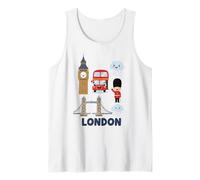 London Icons Cute Characters Travel Souvenir Tank Top