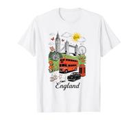 London Icons England Landmarks British Souvenir Value Graphic T-Shirt, Men, White, L
