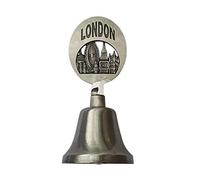 London Icons Metal Bell - Pewter Effect - Big Ben Tower Bridge St. Paul's Cathedral London Eye - British Souvenir from England UK for Kitchen Home Office Hotel Front Desk Reception Restaurant Bar
