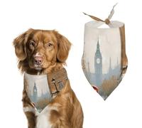 London Impression Dog Bandana, Soft Breathable Pet Scarf, Personalized Dog Bib Kerchief for Small Medium Large Dogs Cats, Exquisite Pet Neckerchief for Daily Wear, Travel, Party