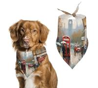 London Impression Dog Bandana Triangle Dog Scarf Washable Polyester Dog Bibs Cute Pet Bandana for Medium Large Dogs Puppy and Cats