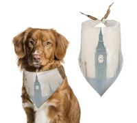 London Impression Dog Bandana Triangle Pet Bandanas Adjustable Pet Scarf Breathable Comfort Dog Scarf Cute Soft Puppy Scarfs Washable Daily Handkerchief Cats Scarves