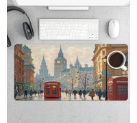 London Impression Gaming Mouse Pad 12x24 Inch Desk Pad Protector Waterproof Non-Slip Rubber Base Keyboard Mat Extra Large Desktop Mat for Office Home Computer Laptop Table Accessory