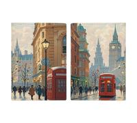 London Impression Passport Holder for Travel Essentials Leather Passport Cover Passport Wallet Cover Case Cute Passport Book Holder Passport Holder Covers Case for Women Men