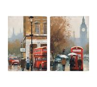 London Impression Printed Passport Cover Case Passport Holder For Travel Passport Cards Protector Travel Covers Wallet Case RFID Blocking Leather Card Case for Women Men, London Impression,