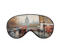 London Impression Sleeping Mask Sleep Mask for Side Sleeper Relaxing Zero Pressure Night Blindfold Light Block-Out Eye Mask for Sleep with Easy Adjustable Strap