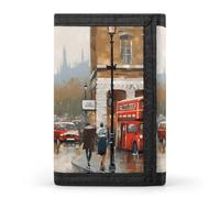 London Impression Wallet,Credit Card Holder,Three-fold Wallet for Passport Covers, Purse Passport Bag for Men Women