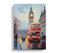 London Impressionism Art Canvas Print for Living Room Bedroom Home Office Décor, Wall Art Picture Ready to Hang, 30x20 Inch (76x50 cm)