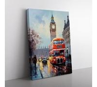London Impressionism Art Canvas Print for Living Room Bedroom Home Office Décor, Wall Art Picture Ready to Hang, 76x50 cm (30x20 Inch)