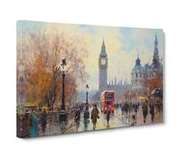London Impressionism Canvas Print for Living Room Bedroom Home Office Décor, Wall Art Picture Ready to Hang, 30x20 Inch (76x50 cm)