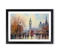 London Impressionism Framed Print | A2 Black Framed Wall Art | Ready to Hang | Impressionist Nature Picture | Living Room Bedroom Lounge Office