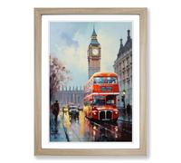 London Impressionism Framed Wall Art Print, Ready to Hang Picture for Living Room Bedroom Home Office, Oak A2 (48 x 66 cm)