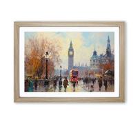London Impressionism Framed Wall Art Print, Ready to Hang Picture for Living Room Bedroom Home Office, Oak A2 (66 x 48 cm)