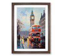London Impressionism Framed Wall Art Print, Ready to Hang Picture for Living Room Bedroom Home Office, Walnut A2 (48 x 66 cm)