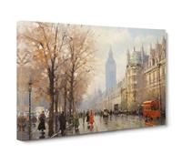 London Impressionism No.2 Canvas Print for Living Room Bedroom Home Office Décor, Wall Art Picture Ready to Hang, 30x20 Inch (76x50 cm)