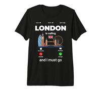 London is Calling & I Must Go Illustration Graphic Designs Premium T-Shirt