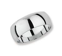 London Jewellery Quarter D Shape Wedding Ring Solid Sterling Silver 8mm Band Size O - Z - Size: U