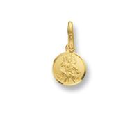 London Jewellery Quarter Small Gold St.Christopher Pendant 8mm British made Hallmarked