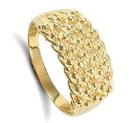 London Jewellery Quarter Yellow Gold Keeper Ring Gents 5 Row Solid 9 Carat Hallmarked British made/Size: P