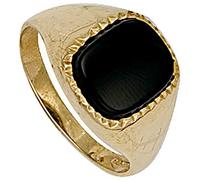 London Jewellery Quarter Yellow Gold Onyx Signet Ring Solid 9 Carat Hallmarked British Made/Size: T