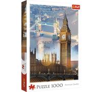 London At Dawn 1000 Piece Jigsaw Puzzle - Big Ben & Tower Bridge Cityscape for Adults - Large 68 x 48cm Premium Poster-Style London Skyline Puzzle - Challenging Relaxing Gift for Teens & Adults