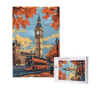 London Jigsaw Puzzles for Adults 500, Autumn Puzzles for Adults Wooden, Funny/Difficult/Impossible/Challenging Decompression Games, As a Birthday and Holiday Decor Gift for Women and Men M-1617