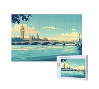 London Jigsaw Puzzles for Adults 500, Bridge Puzzles for Adults Wooden, Funny/Difficult/Impossible/Challenging Decompression Games, As a Birthday and Holiday Decor Gift for Women and Men M-981