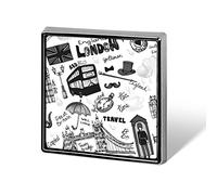 London Landmark England Flag Bus Telephone Booth Square Badge Smooth Surface Lapel Tie Pin, Lightweight Badge for Women Men Office Worker Nurse Teacher Student Shirts Backpack