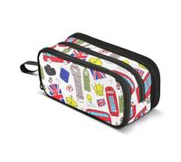 London Landmark White Pencil Case Big Capacity Pencil Pouch with Zipper Portable Aesthetic Pen Bag Office Stationery Organizer School Supplies for College Students Girls Boys Teens