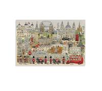 London Landmarks Illustration,Adult Jigsaw Puzzle 1000 Pieces,High-difficulty puzzles,The perfect educational gift for boys and girls,50x70cm