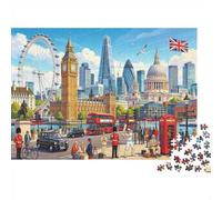 London Landmarks Jigsaw Puzzles 1000 Pieces Recyclable Material British City View Senior Puzzles Educational Game Decompression Parent Child Game Props 38x26cm/1000pcs
