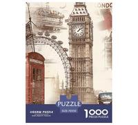 London Landmarks Jigsaw Puzzles Puzzle for Adults Kids. 1000 Pieces Whimsical Challenge Toy Educational Games Home Decoration for Educational Games Gifts 70x50cm/1000pcs