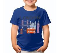 London Landmarks T-Shirt Classic British Icons Red Bus Bridge & Phone Booth Comfortable Souvenir Tee for Kids #T490 12-14 Years