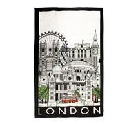 London Landmarks Tea Towel Souvenir Gift Cityscape Collage Montage St Pauls New