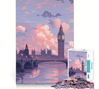 London Landscape Wonderful 1000 Piece Jigsaw Puzzles for Teenagers Jigsaw Brain Gain Sharp Edge Family Game Game Night (38x52cm)