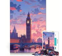 London Landscape Wonderful 1000 Piece Jigsaw Puzzles for Teenagers Jigsaw Creative Fun Smooth Cut Home Game Perfect Decor (38x52cm)